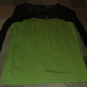 Neon green lace sweater size 22/24